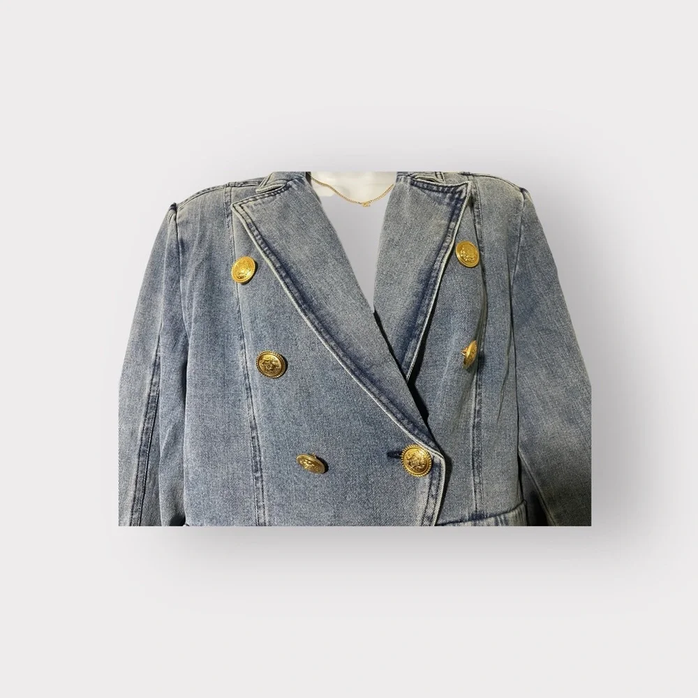 Dictionary Denim Blazer Jacket - Picture 6 of 12